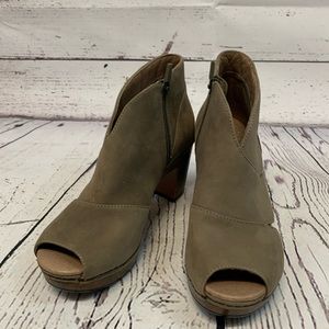 Dansko Delphina peeptoe ankle booties heel sandals